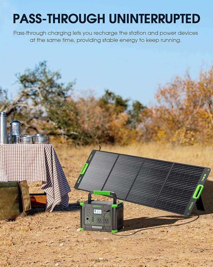 1000W Portable Power Station 999Wh, 120V Pure Sine Wave AC Outlet (2000W Peak), 60W PD USB-C & 10 Ports, Solar Generator for Home Backup, Outdoor Camping, RV, Emergency, Off-Grid Living