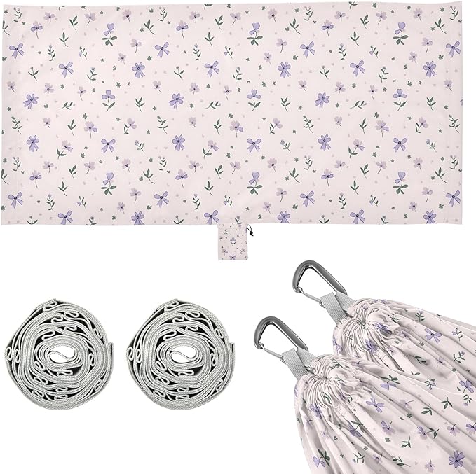 Camping Hammock Outdoor Hammocks for Outside Lilac Florals Bows Beach Trees Portable Lightweight with Pockets Tree Straps Indoor