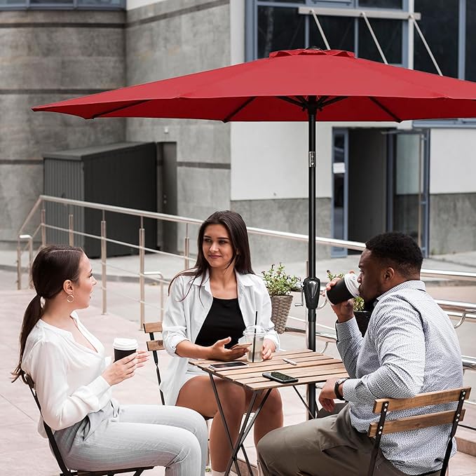 HealSmart 9' Patio Umbrella Replacement Canopy Cover with 8 Ribs, Outdoor Table Market Yard Umbrellas