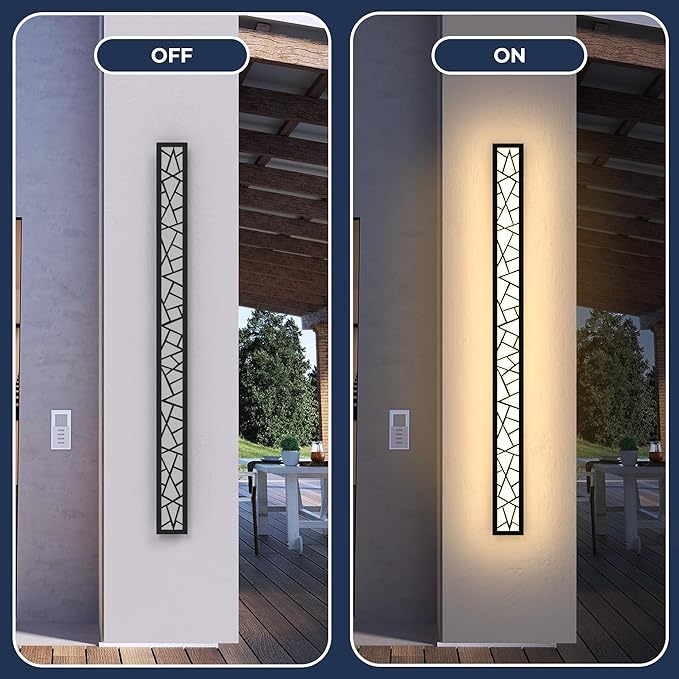 Outdoor Wall Lights 31.5inch Modern Outdoor Wall Sconce LED Long Wall Sconces Black Front Porch Light Waterproof Led Wall Light IP67 3000K Exterior Lighting Fixtures