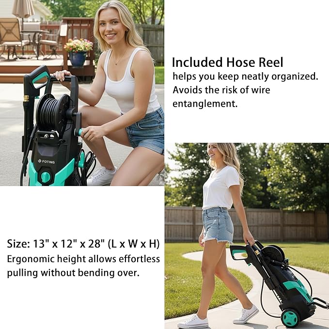 2026 Upgrade Pressure Power Washer 4700PSI with 4 Quick Connect Nozzles,Inlet Hose & Filter, Foam Cannon for Cars/Fences/Driveways/Patios/Home,Blue