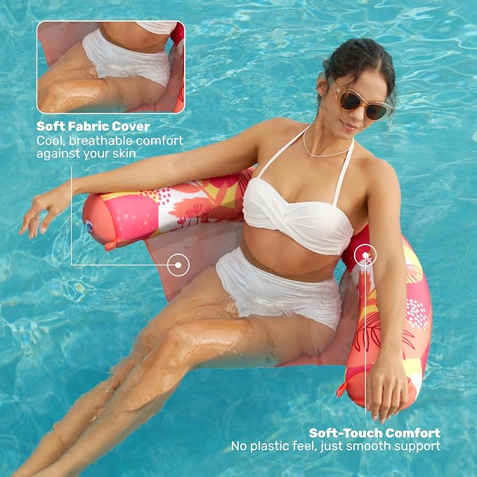 SLOOSH Inflatable Pool Noodle Chair, 3 Packs Pool Floats Noodle Sling Floatie, Swimming Party Floating Chair for Adult Party Summer Water Fun
