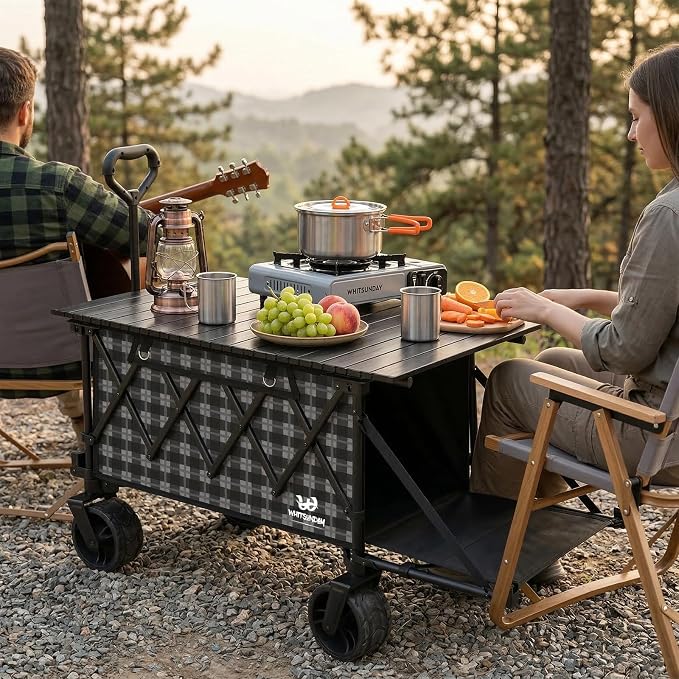 Whitsunday Outdoor Camping Folding Table Aluminum (Black, 48.5")