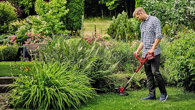 Einhell GE-CT 18/30 Li-Solo Power X-Change Cordless Trimmer (18V, Cutting Width 30 cm, Motor Block swivels 90° and tilt, with Wire Spool) Delivered Without Battery and Charger