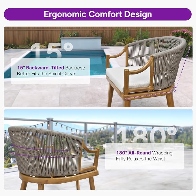 PURPLE LEAF 11 Pieces Outdoor Dining Set All Weather Wicker Patio Dining Set with Rectangular Aluminum Table and Modern Armrest Dining Chairs for Garden Deck Backyard Kitchen, Teak