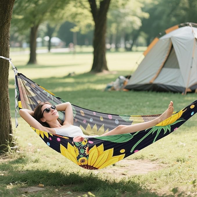 Sunflower Colorful Pearl Girasol 330lb Capacity Hammocks for Camping with Tree Straps Tree Hammock for Camping & Hiking Essential hamaca inflable para Piscina