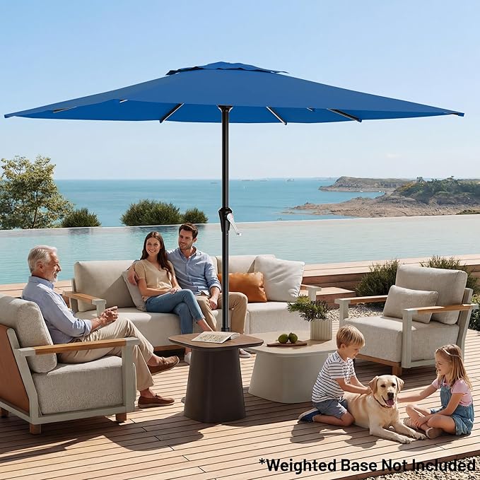 AreShark 8' x 10' Rectangle Patio Umbrellas for Outdoor, Outdoor Table Umbrella, Large Outdoor Patio Umbrellas with 8 Sturdy Ribs for Pool, Garden, Market (Royal Blue)