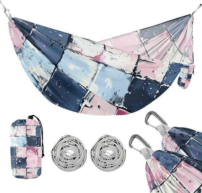A Seamless Pattern of Blush and White 330lb Capacity Camping Hammock Indoor Hammock for Patio Backyard Lounge Base Base para hamacas para adultos
