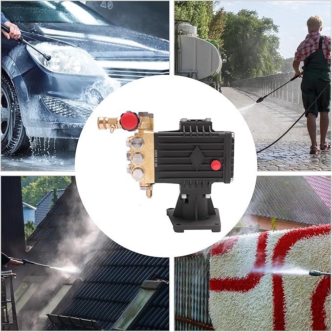 4000 PSI Pressure Washer Pump Direct Drive, 4 GPM High Pressure Replacement Power Washer Water Pump Gas Powered Washer with 1" Hollow Shaft Brass Head for Horizontal Shaft Gas Engine Honda GX390