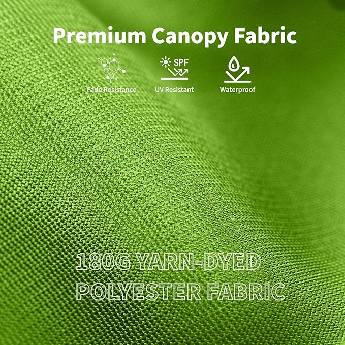 9FT Solar Umbrella 32 LED Lighted Patio Umbrella Table Market Umbrella w/Tilt and Crank, UV-Resistant Outdoor Umbrella for Pool, Garden, Deck, Apple Green
