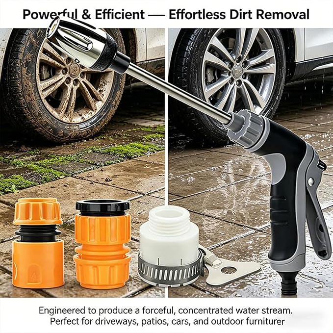 Hose Hawk Pro Pressure Washer, Hosehawk Pro - Professional Water Handheld Power Washer with 360° Rotating Nozzless, 4 Spray Modes Multi Function for Cleaning Yard Car Driveways (Set A)