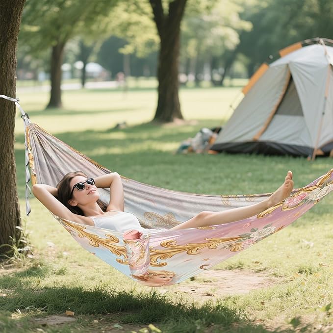 Hammocks for Outside Valentine's Day Elements Camping Hammock Portable Hammocks with Tree Straps and Carry Bag Camping Accessories for Hiking Beach Outdoor