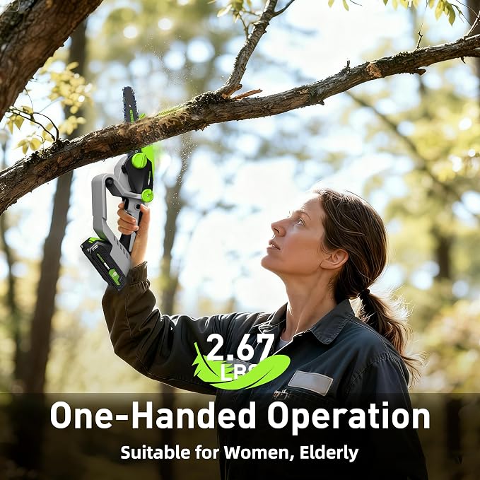 Mini Chainsaw 6-inch Chainsaw Cordless with Battery and Charger, Handheld Small Power Chain Saws for Tree Trimming, Branch Wood Cutting and Garden Maintenance