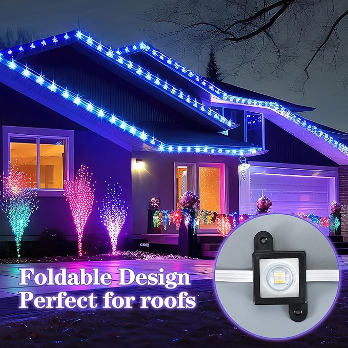 Beeveer 120 Light Clips for Govee H705 H805 with 240 Screws Mounting Clips Compatible with Govee Permanent Outdoor Lights Extension (Black)