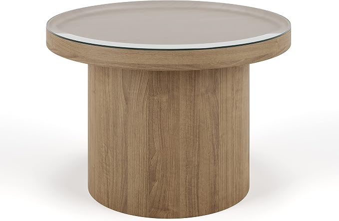 The Better Bevel 18 inch Round Glass Table Top - Clear Tempered Glass Surface Protector - Safe Beveled Edge - Coffee, Dining and End Table