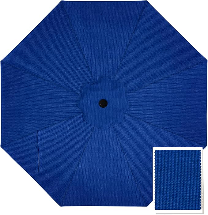 MASTERCANOPY 5-Year-Non-Fading Olefin 9FT Patio Umbrella Replacement Canopy for 8 Ribs- Sapphire Blue Canopy Only