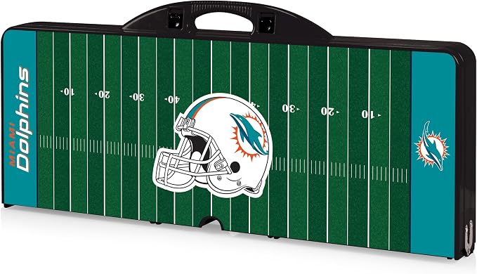 PICNIC TIME NFL Picnic Table Portable Folding Table with Seats and Umbrella