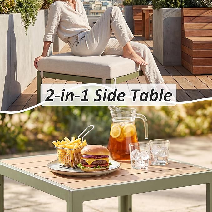 Patio Sectional Sofa Set, Outdoor Conversation Furniture Set, Outdoor Couch Sectional, Outside Sets, Patio Furniture Sets for Backyard, Garden, Lawn, Poolside, Beige