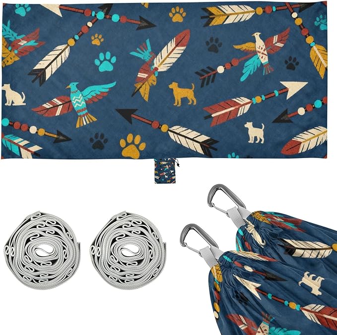 Arrow and Pet Outdoor Hammock with Tree Straps Cloth for Outside Beach Patio Garden