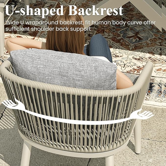LayinSun 11 Pieces Outdoor Patio Dining Set, Aluminium Rectangular Dining Table and Wicker Rattan Chairs Set for Outside Backyard, Poolside