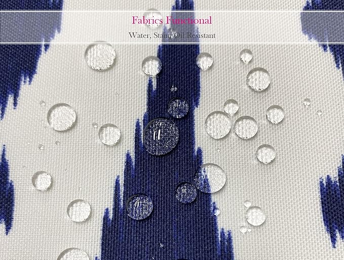 Pack of 2 Outdoor Waterproof Decorative Throw Pillow Covers for Patio Furniture, 18x18 Inch Square Fade Resistant Patio Garden Cushion Covers for Couch Bed Sofa, Paisley Navy