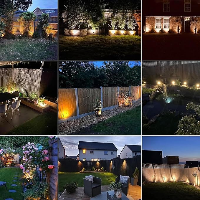 Low Voltage Landscape Lighting, 12V LED Outdoor Landscape Spotlights Outside Graden Pathway Lights, Plug in Spot lights with Waterproof Transformer for House Yard Flag Tree Lawn Decor Warm White