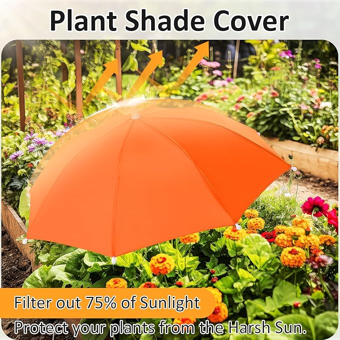 Plant Umbrellas for Outdoor Plants, Large Garden Plant Umbrella Shade Upgraded Adjustable Angle Height for Potted Plants Garden Beds