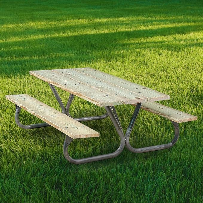 Pilot Rock 2 Pack 6' or 8' Outdoor Steel Non Tip Picnic Table Leg Kits (Frames Only)