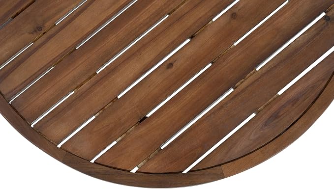 Christopher Knight Home Lalulu Outdoor Loveseat Sofa and Coffee Table Set, Acacia Wood Patio Furniture Set with Cushion, Solid Wood Outdoor Conversation Set, Dark Brown+Beige