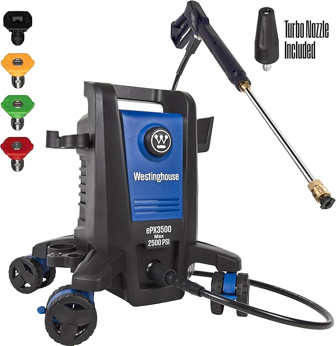 Westinghouse ePX3500 Electric Pressure Washer, 2500 Max PSI 1.76 Max GPM & Pressure Washer 6-in-1 Nozzle Attachment
