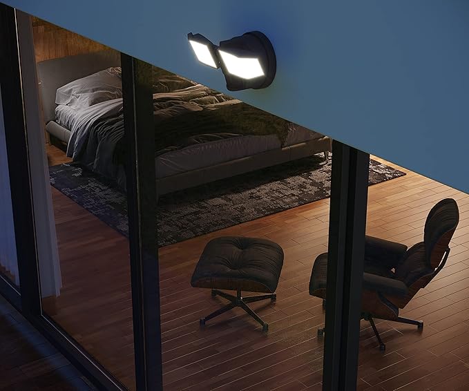 Good Earth Lighting LED Motion Activated Battery-Operated Security Flood Light - Bronze, 5000K, auto Shut Off, IP65, 400 Lumens