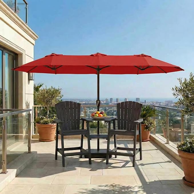 15FT Large Patio Umbrella with Base Included