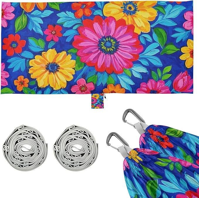 Colorful Retro Bohemian Style Flowers 330lb Capacity Outdoor Hammocks Cloth Hammock for Outside Beach Patio Garden hamaca para Patio Exterior