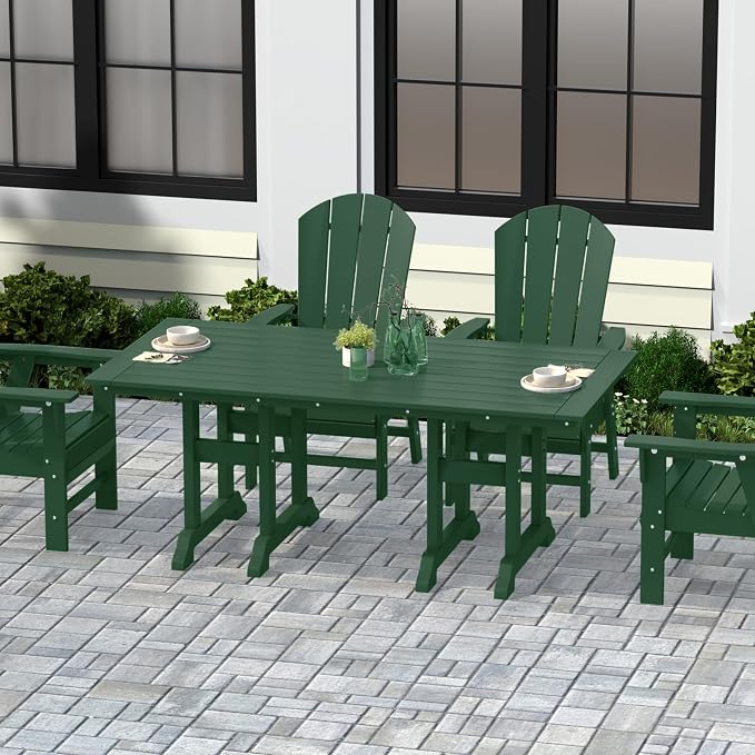 WestinTrends Malibu 71" Outdoor Patio Dining Table, Dark Green