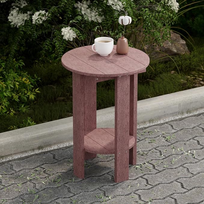 Wildridge Heritage Balcony Table, Cherrywood - Outdoor Weather Resistant Recycled Plastic Furniture for Patio