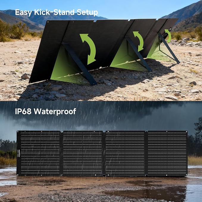 ALLPOWERS R2500 V2 Solar Generator Kit with 2x 100W Panel: 1920Wh LiFePO4, 2500W AC Output, 2x100W USB-C PD Fast Charging, 80% Charge in 1 Hour, for Home Backup Camping RV Off-Grid