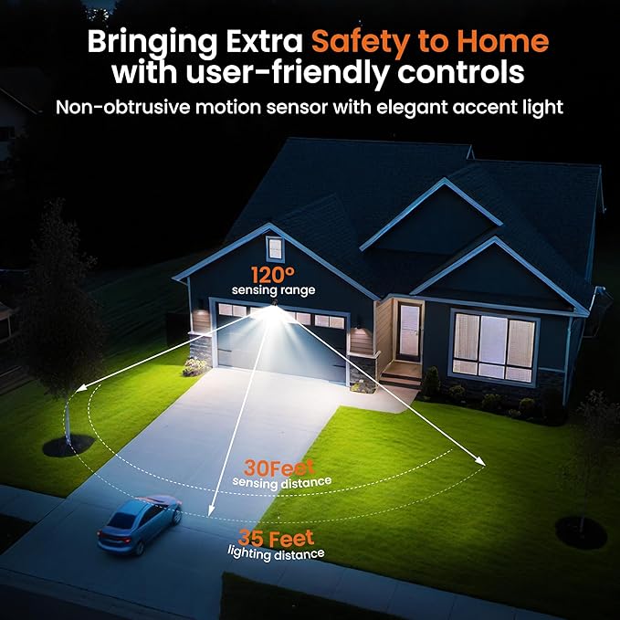 2 Pack Motion Sensor Light Outdoor Battery Operated, 4000mAh Rechargeable 600 Lumen Battery Outside Lights Spotlight, IP65 Waterproof for Porch, Garage, House