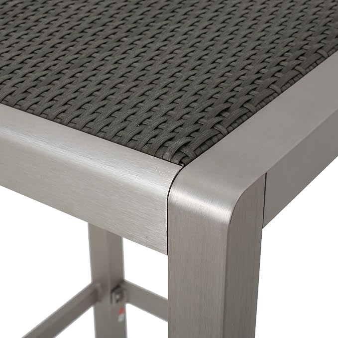Christopher Knight Home Cape Coral Outdoor Wicker Bar Table, Grey