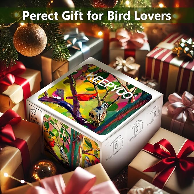 2.5K HD Smart Bird Feeder with Camera for Outdoors Solar Powered Wireless 2.4Ghz WiFi, Includes 32GB SD Card, AI Bird Species Identification Video, Instant Arrival Alerts,Ideal Gift (Green)