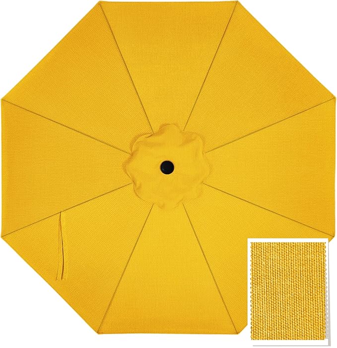 MASTERCANOPY 5-Year-Non-Fading Olefin 9FT Patio Umbrella Replacement Canopy for 8 Ribs- Gold Canopy Only
