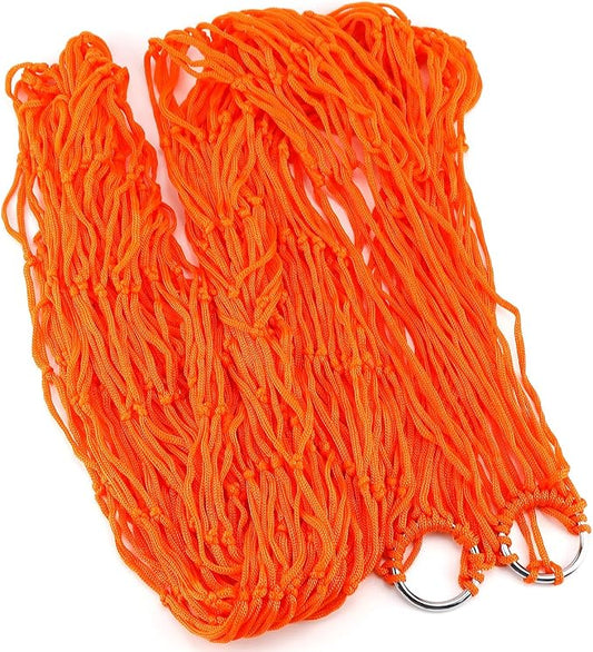 Swing Hanging Rope Hammock, Nylon Hanging Hammock, Sleeping Net Bed for Outdoor Camping (Orange)
