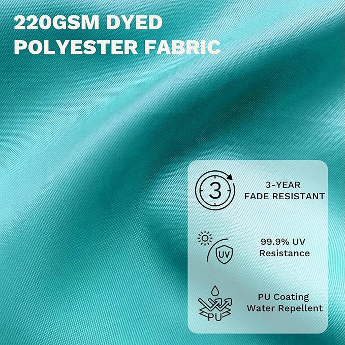 Devoko 10ft Cantilever Patio Umbrella, Round Large Outdoor Umbrella with 360-Degree Rotation, Hanging Offset Market Sun Umbrella, Easy Tilt and Heavy-Duty Frame, for Patio Backyard Garden, Turquoise