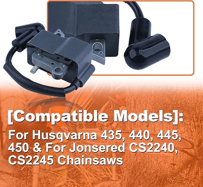 Premium High Voltage Package Compatible with For Husqvarna 435, 440, 445, 450 & For Jonsered CS2240, CS2245 Chainsaws - OEM Code 573935701, 505427201, 544243801
