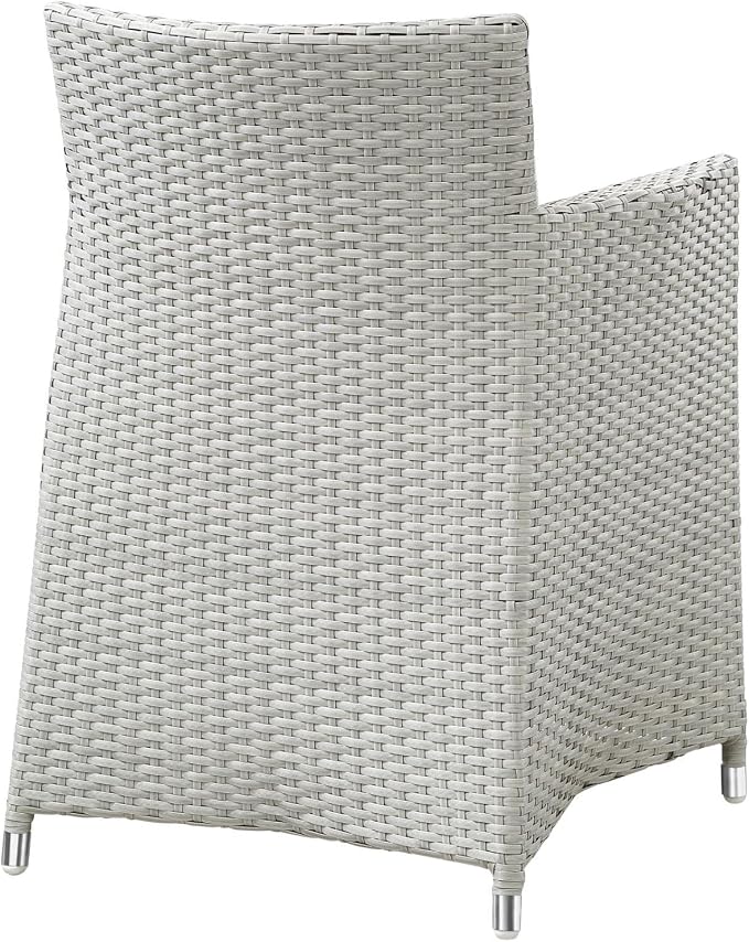 Modway EEI-1758-GRY-WHI-SET Junction Wicker Rattan Outdoor Patio 3-Piece Dining Set, Gray White