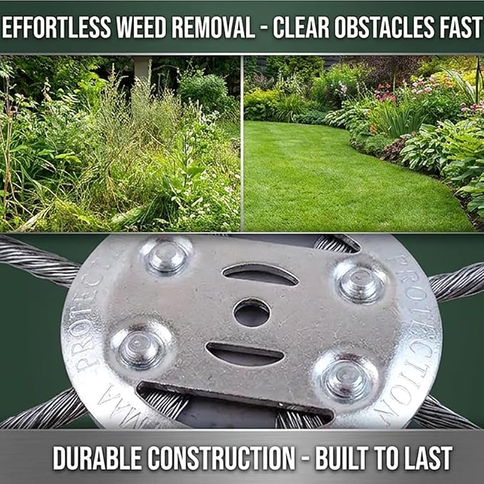 Voltriox Trimmer Head for Weed Eater, Heavy Duty Wire Brush Cutter Attachment with Adapter Kit, Weed Removal Tool for Grass, Moss, Pavement Cracks and Yard Maintenance, Fits Trimmers (3PCS)