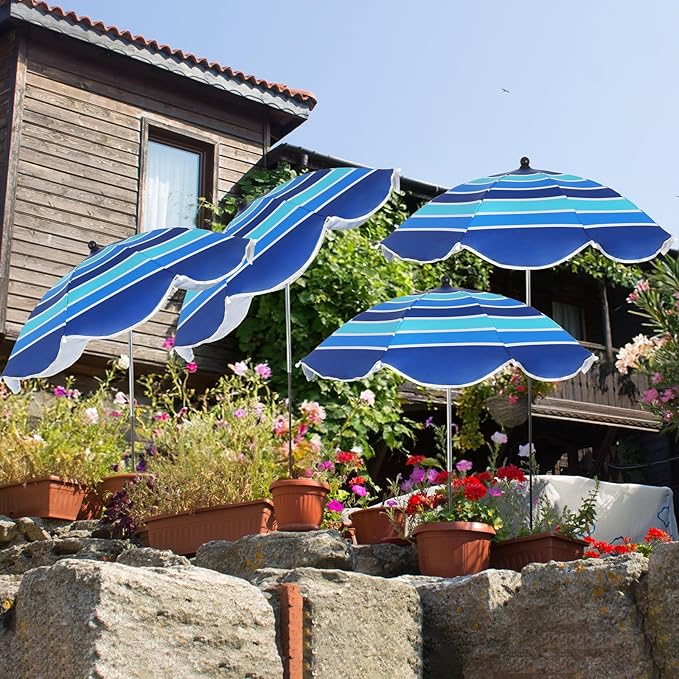 4 Pack Plant Umbrellas for Outdoor Plants 25" Larger Garden Umbrella Sun Shade with Adjustable Angle 40" Higher Sun Protection Cover Shade for Plants, Potted Flower,Garden Bed