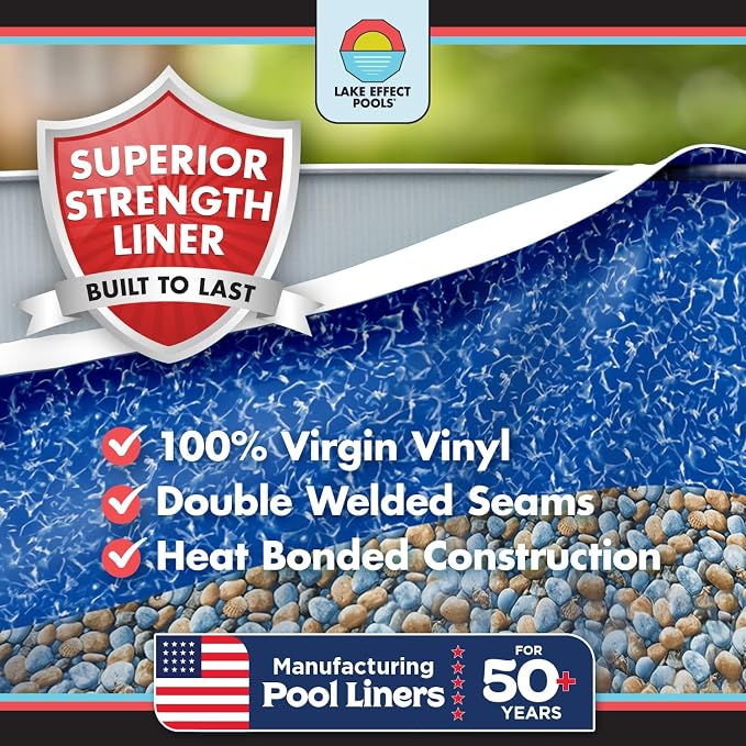 Lake Effect Pools 'Testudo' 18 ft x 33 ft Oval Above Ground Swimming Pool | 52 Inch Resin Protected Steel Sided Walls | Bundle Includes: 25 Gauge Overlap Liner & Widemouth Skimmer