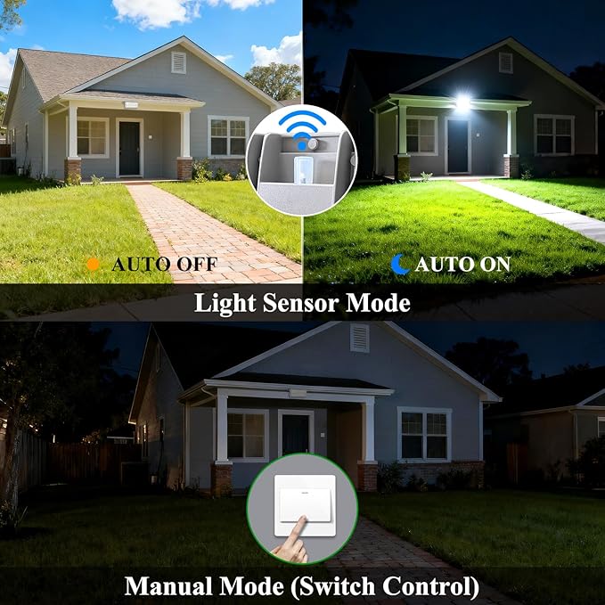 50W LED Flood Light with Photocell, 7000LM Dusk to Dawn Security Light Outdoor, 6500K Floodlight LED IP67 Waterproof Flood Lights Outdoor 180 °Adjustable Angle for Garden, Backyard