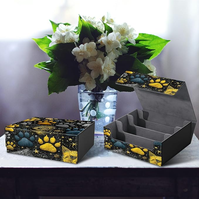 Large Card Deck Box for MTG, Fits 1200+ Sleeved Cards, PU Leather Storage Case with Strong Magnetic Closure, Multiple Colors for TCG CCG Baseball Card Collections, Dog Melon Seal Puppy