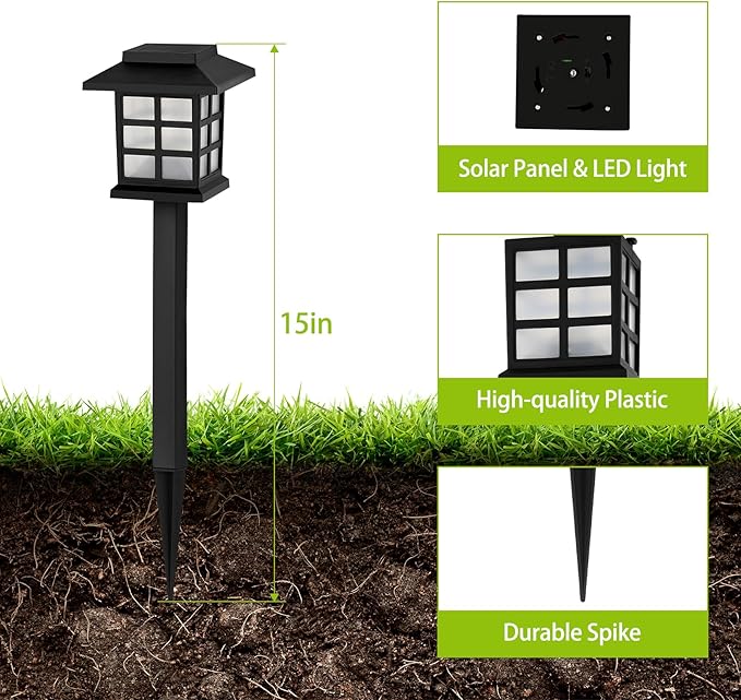 Sunexinlo 12-Pack Solar Walkway Lights,Solar Pathway Lights Outdoor, Auto Charge/Discharge Ground Lamp, Solar Outdoor Lights for Yard, Pathway, Driveway, Pool & Patio Decoration (Colorful)